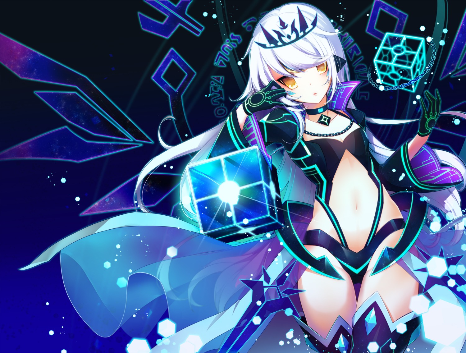 elsword eve_(elsword) kuroshio_maki leotard thighhighs