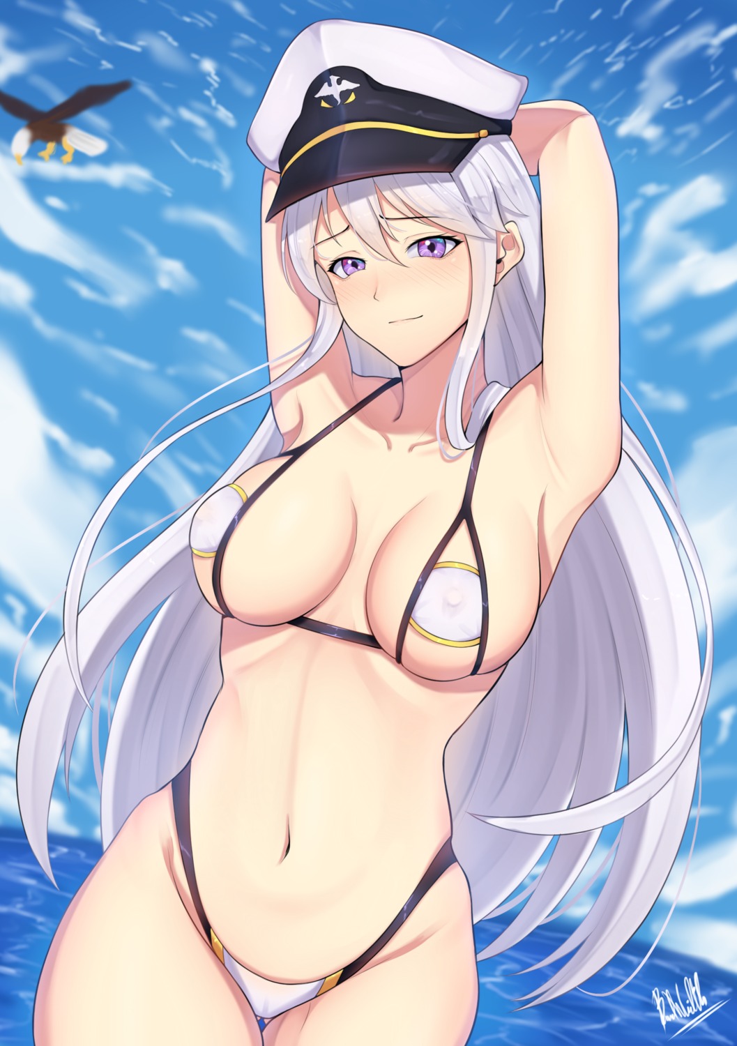 azur_lane band-width bikini enterprise_(azur_lane) erect_nipples swimsuits