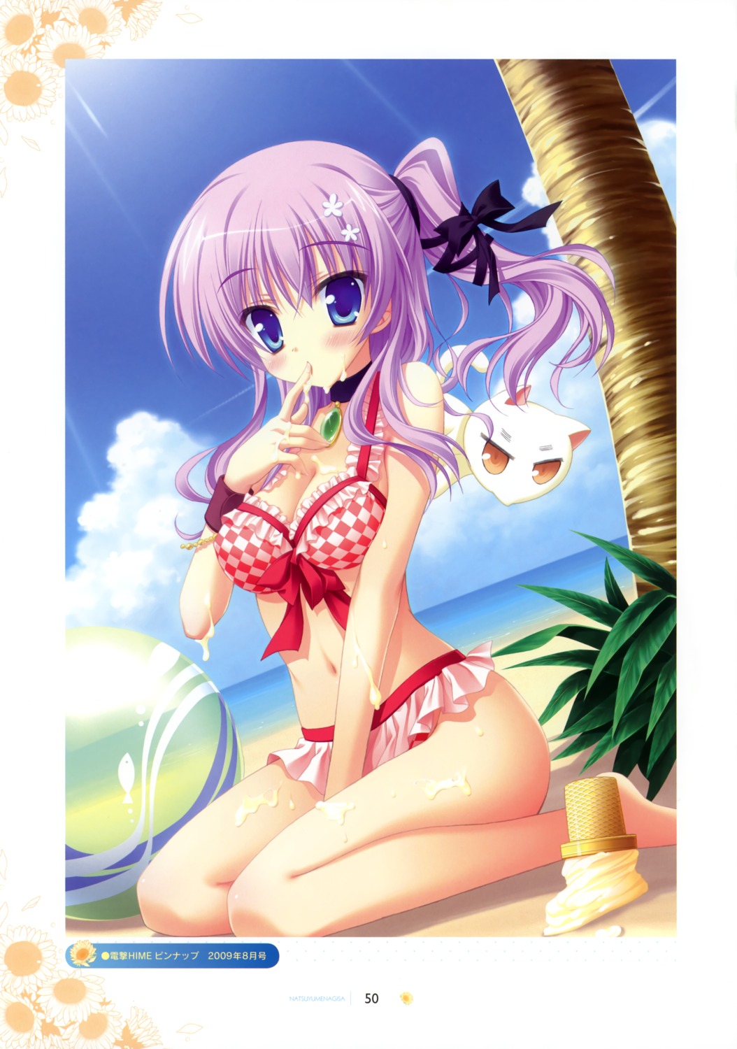 bikini cleavage cream hontani_kanae mihama_hitsuji natsu_yume_nagisa saga_planets swimsuits