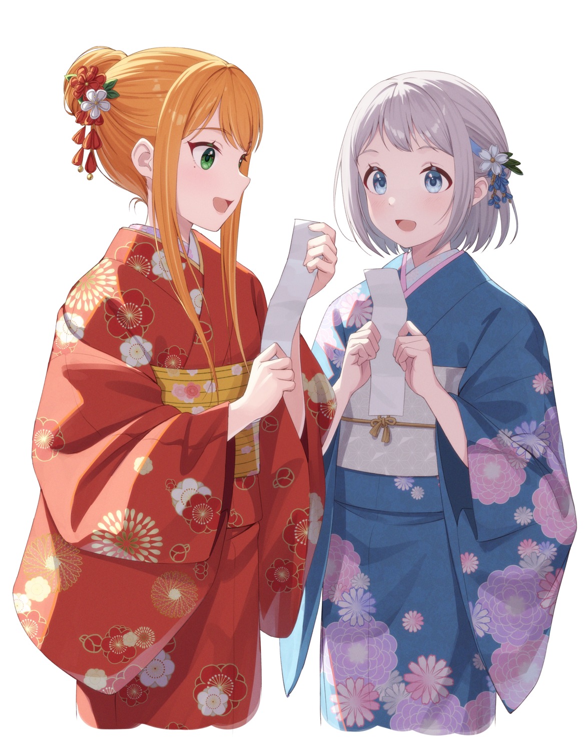 gakuen_idolm@ster katsuragi_lilja kimono shiun_sumika the_idolm@ster tsunenorip