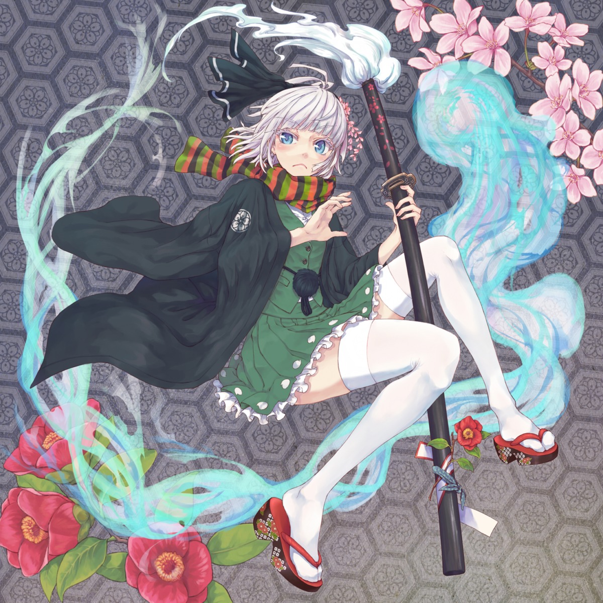 konpaku_youmu mumulatte sword thighhighs touhou