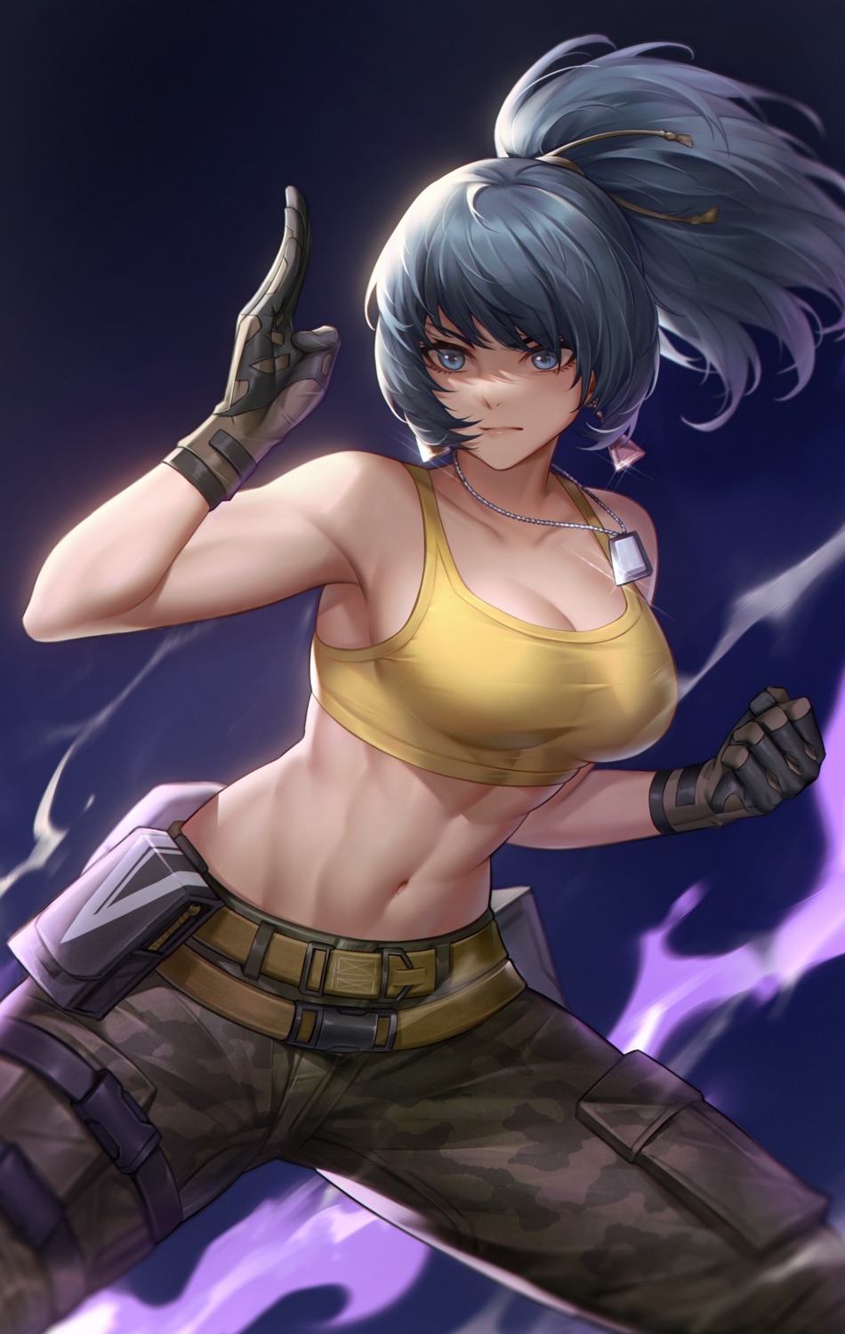 bra cleavage garter hua-j king_of_fighters leona_heidern