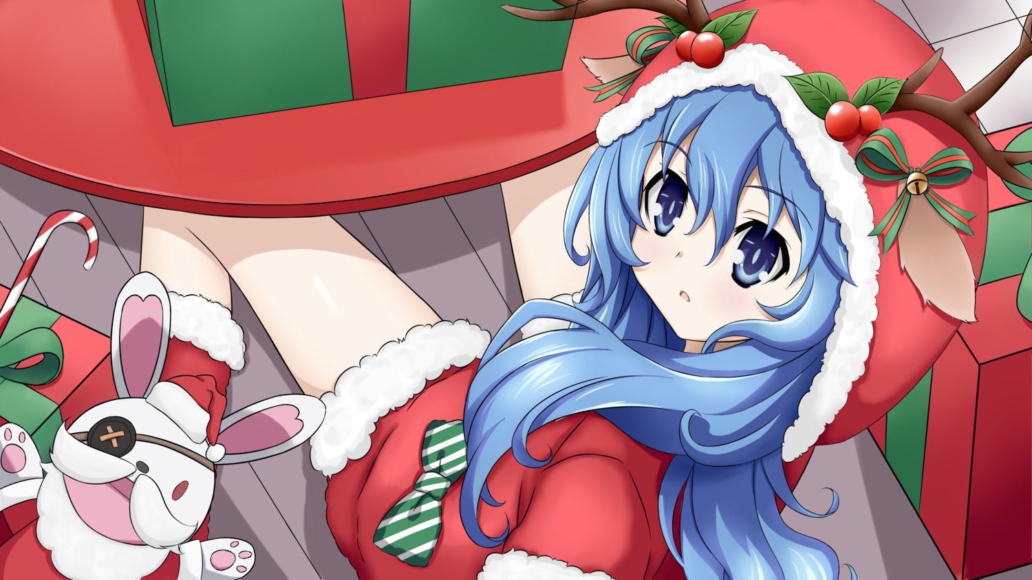 animal_ears christmas date_a_live himekawa_yoshino horns tagme