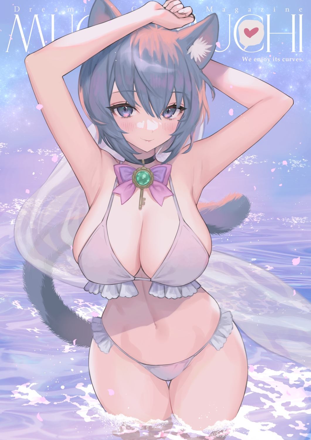 animal_ears bikini hitowa nekomimi swimsuits tail wet