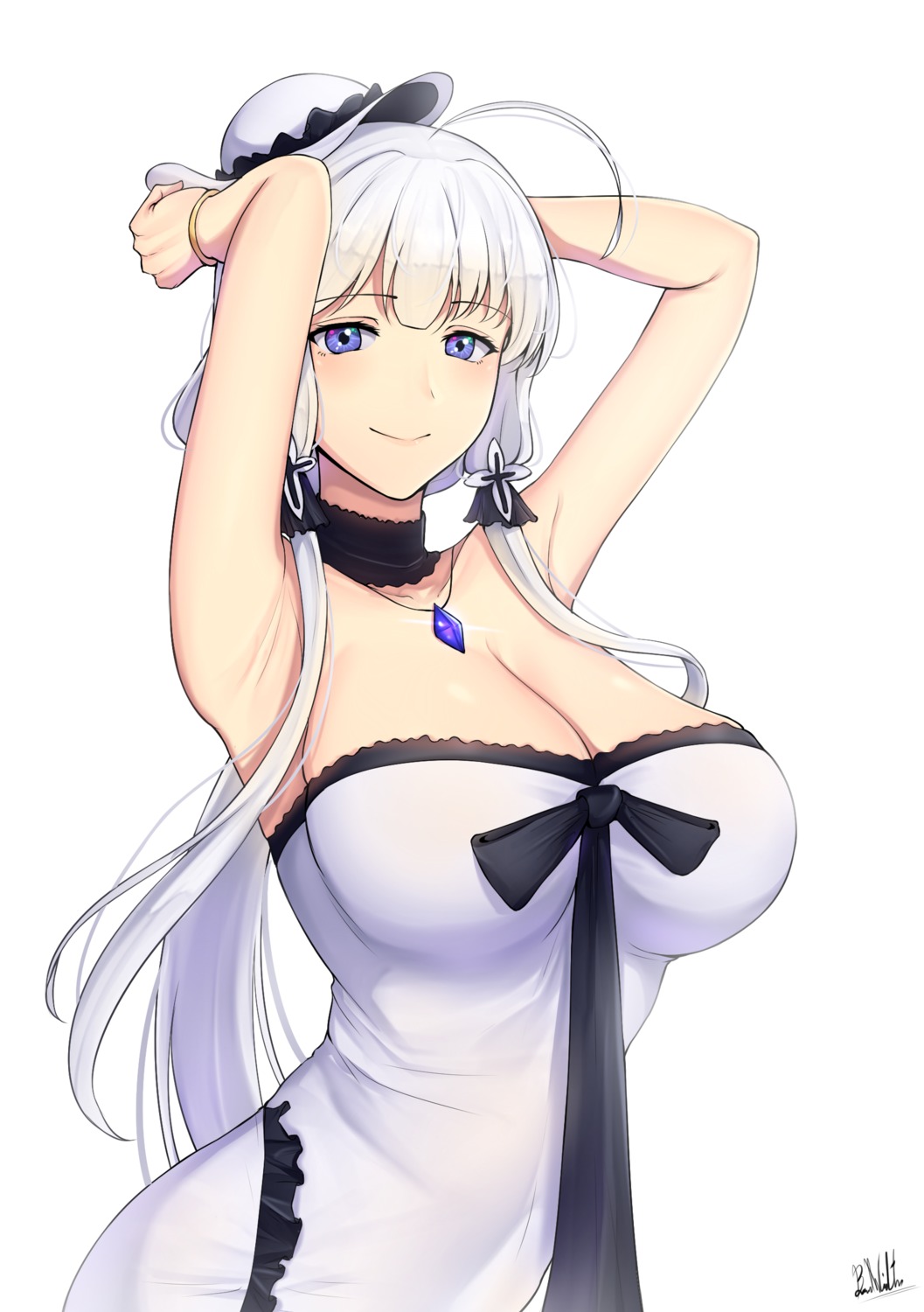 azur_lane band-width cleavage dress illustrious_(azur_lane)