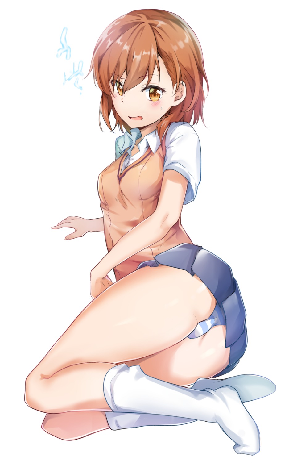 ass misaka_mikoto pantsu seifuku shimapan sunhyun toaru_majutsu_no_index