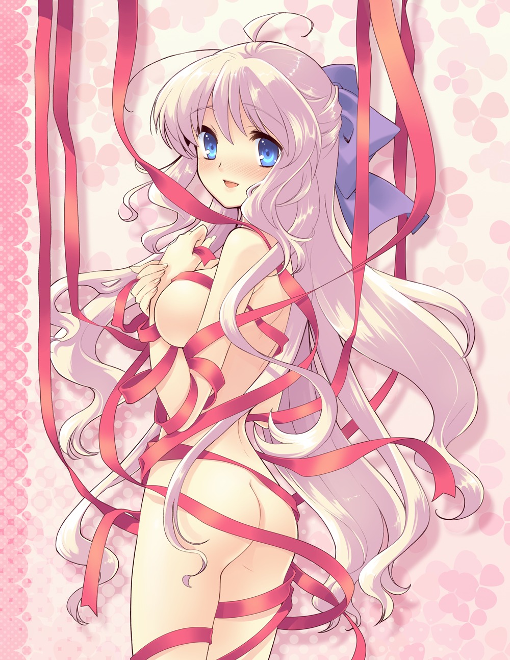 ass breast_hold flyable_heart ito_noizi minase_sakurako naked_ribbon unisonshift