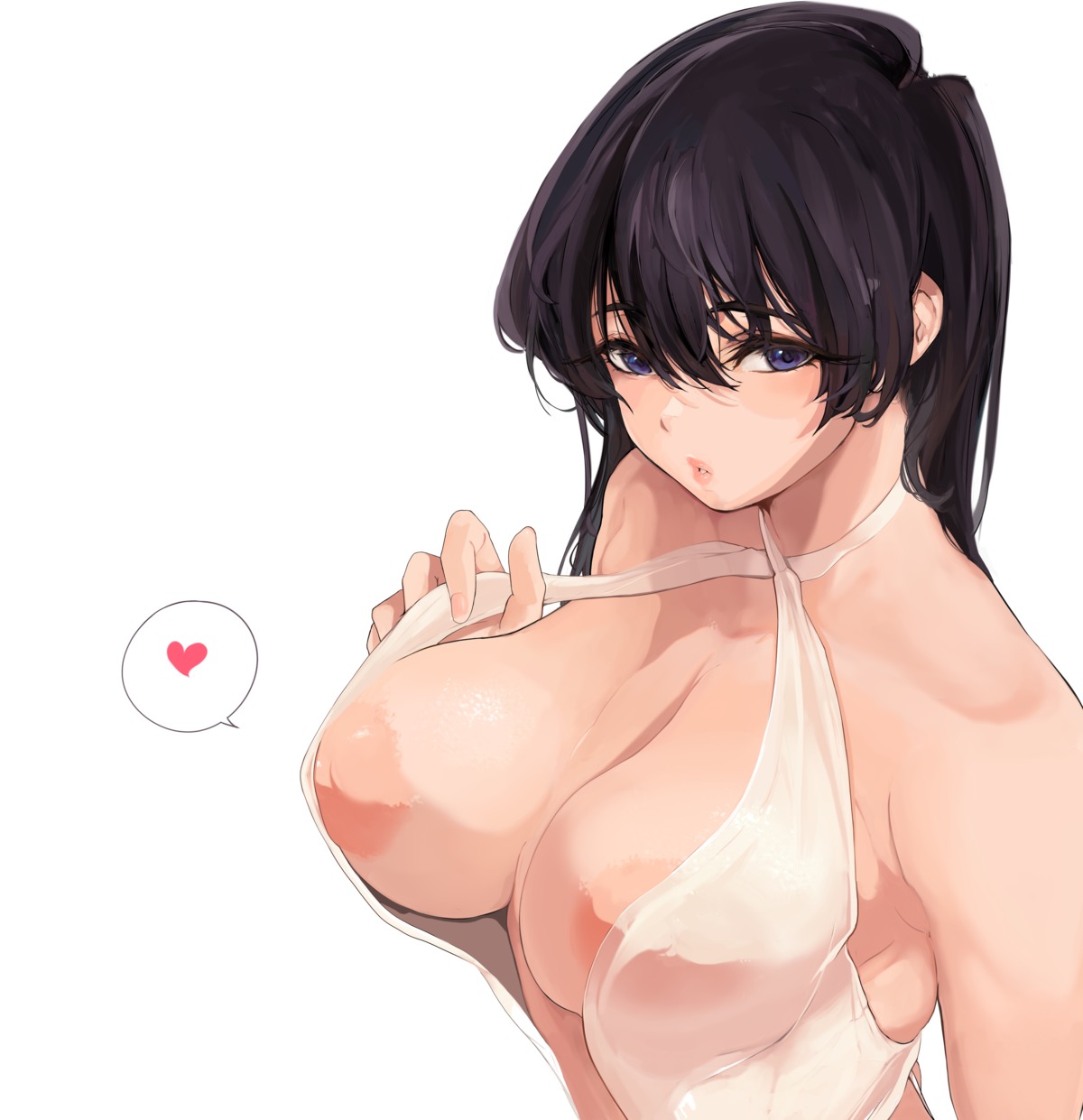 komi-san_wa_komyushou_desu. komi_shouko nipples no_bra ogata_mamimi open_shirt see_through undressing