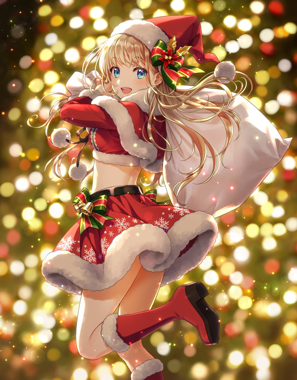 christmas heels morikura_en skirt_lift