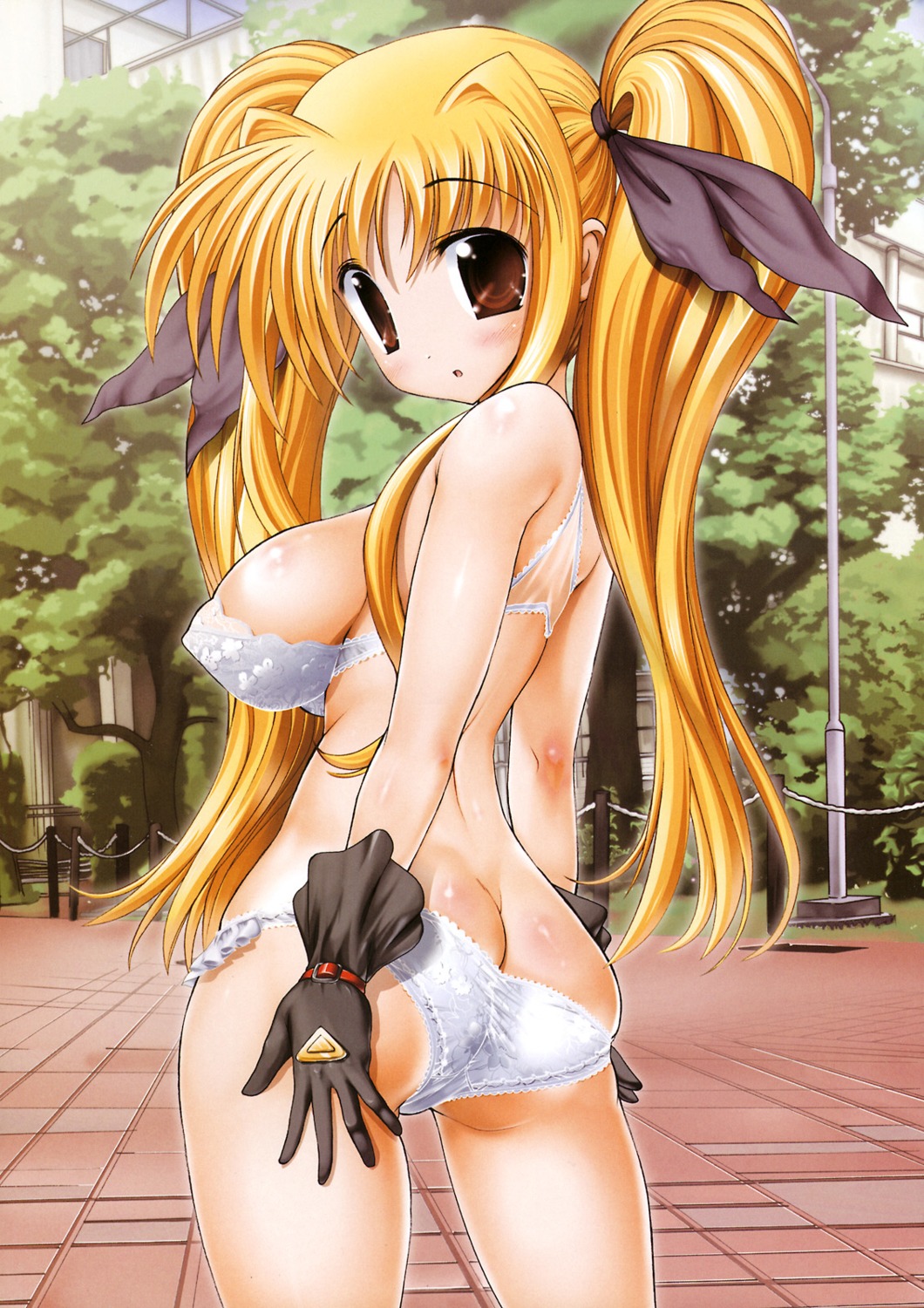 ass bra fate_testarossa mahou_shoujo_lyrical_nanoha pantsu raidon studio_huan