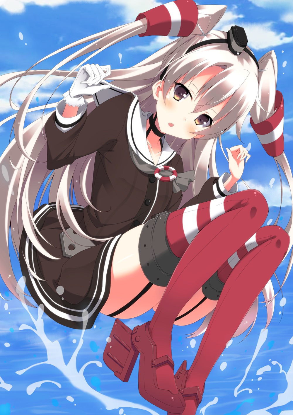 amatsukaze_(kancolle) heels kantai_collection kurono_yuzuko stockings thighhighs