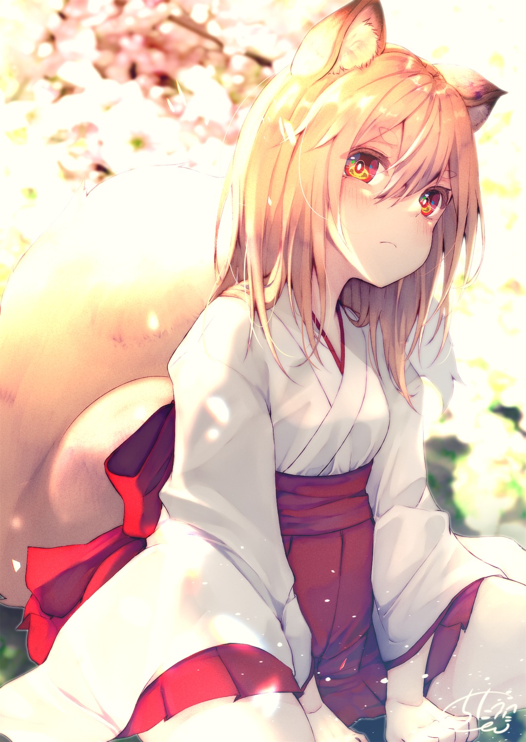 animal_ears chita_(ketchup) japanese_clothes kitsune tail