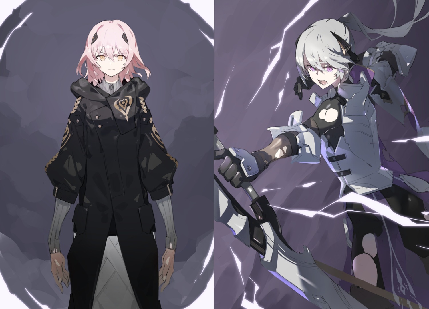 armor bodysuit jeanne_e._anise naze_boku_no_sekai_wo_daremo_oboeteinai_no_ka? neco theresia_sid_fake torn_clothes weapon