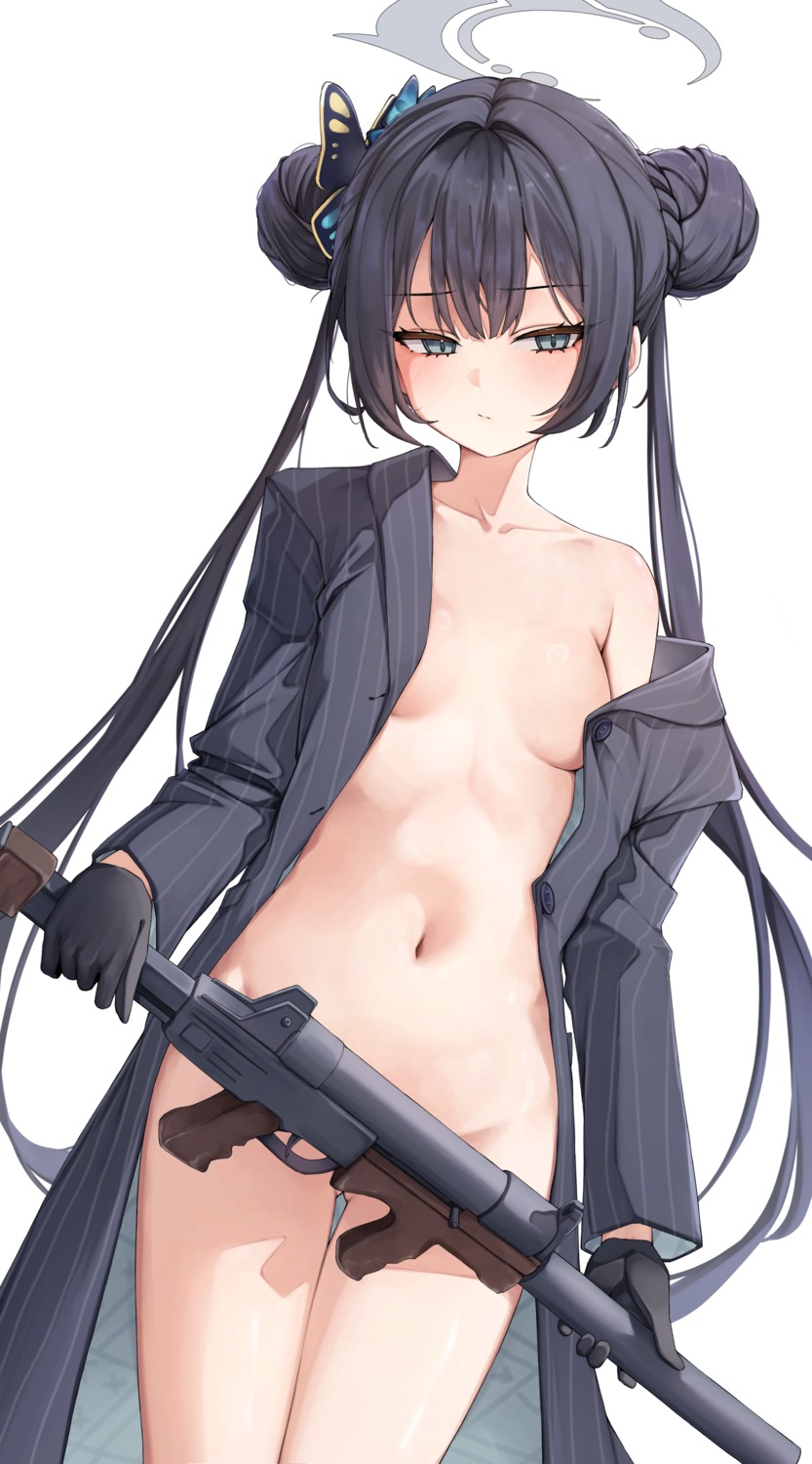 blue_archive bottomless gun halo loli no_bra open_shirt ryuuge_kisaki yn_6262