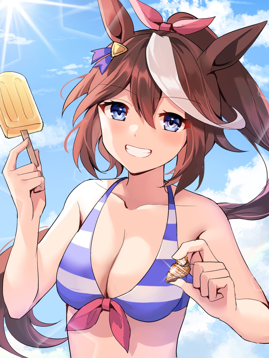 akitsuki_(oenothera) animal_ears bikini_top swimsuits tokai_teio_(umamusume) uma_musume_pretty_derby