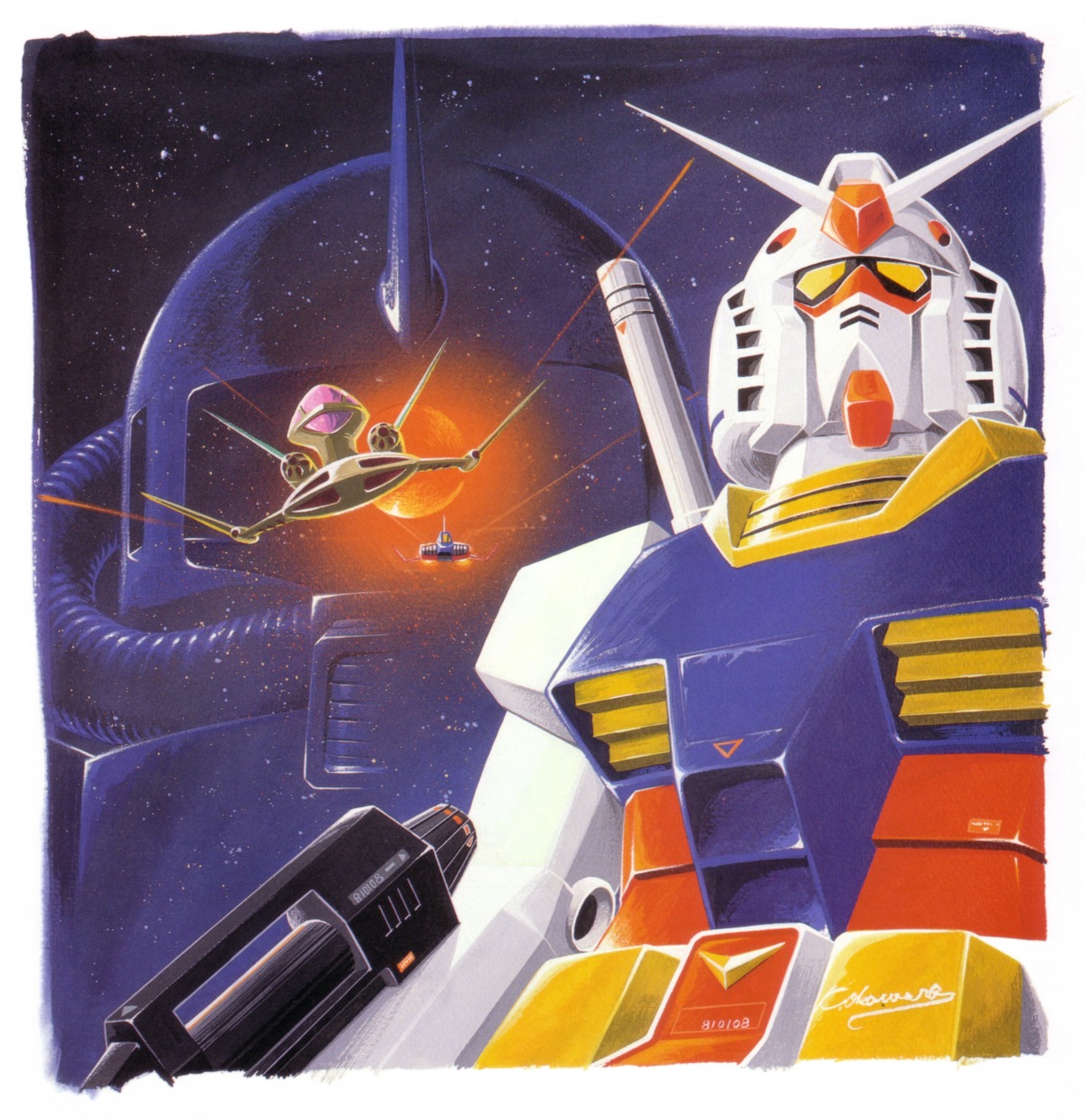 gundam mecha mobile_suit_gundam okawara_kunio rx-78-2_gundam