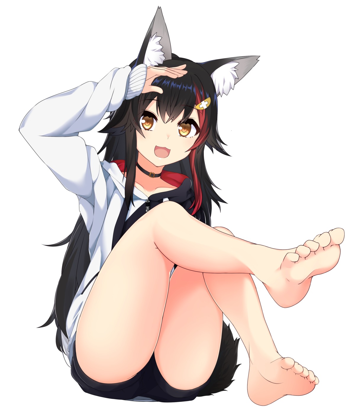 animal_ears feet hololive hololive_gamers ookami_mio otaku_heishi tail