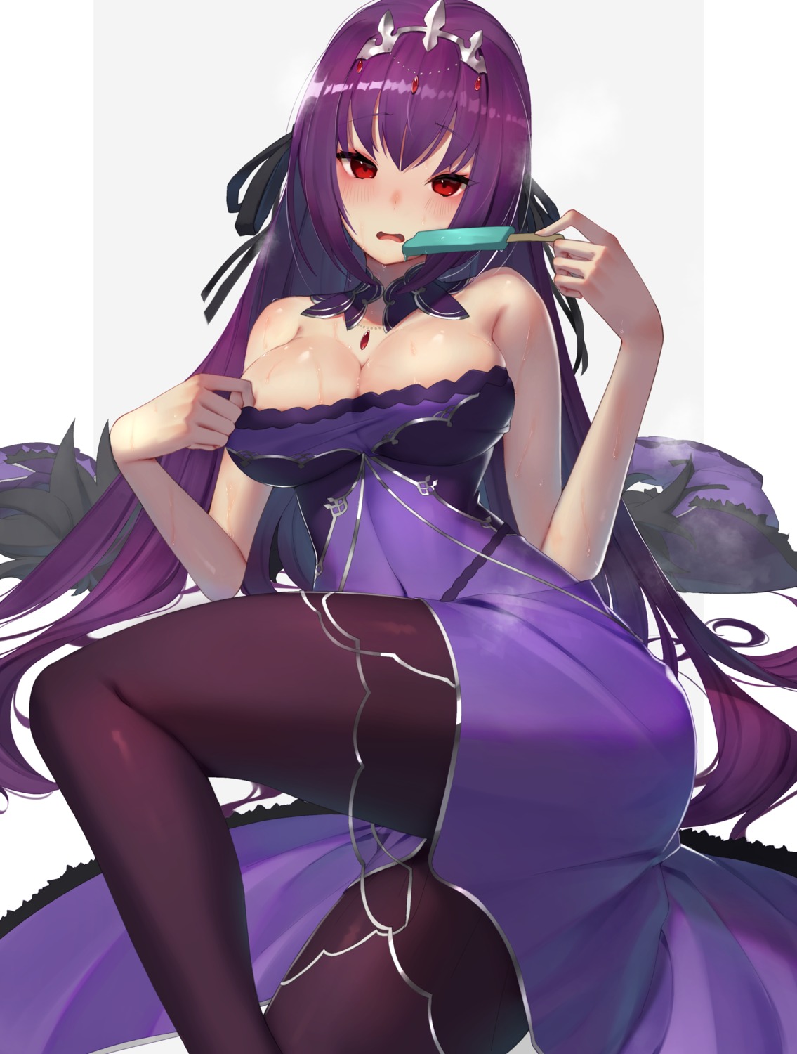 dress fate/grand_order pantyhose scathach_skadi scottie wet