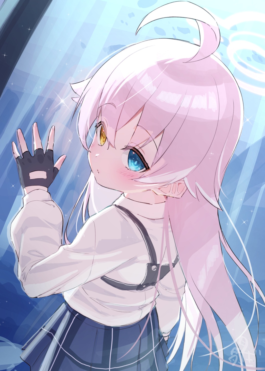 blue_archive halo heterochromia seifuku takanashi_hoshino tsuki_usagi