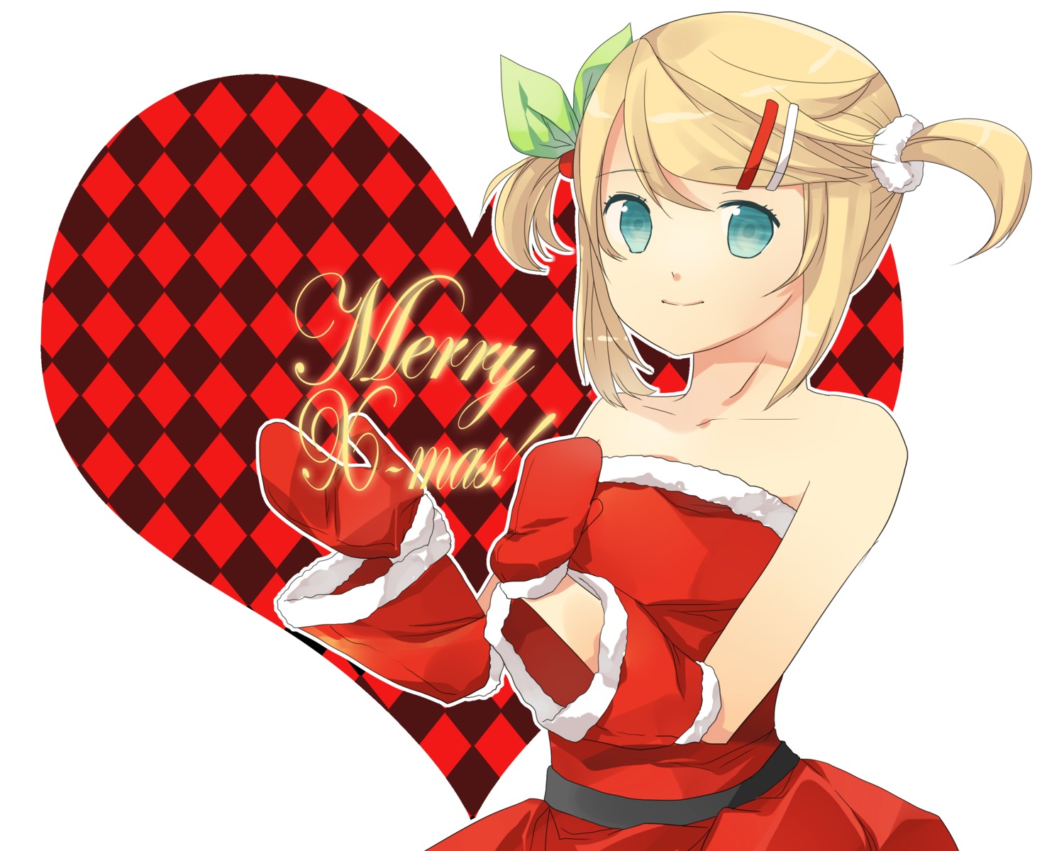 christmas dress kagamine_rin taroll vocaloid