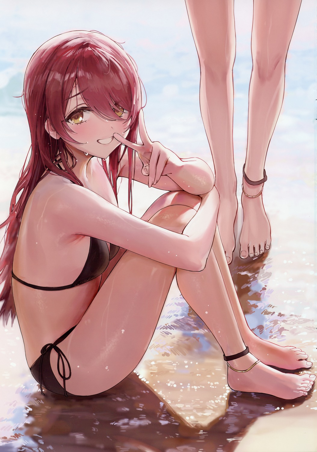 ameyame bikini feet oosaki_amana oosaki_tenka swimsuits the_idolm@ster the_idolm@ster_shiny_colors wet