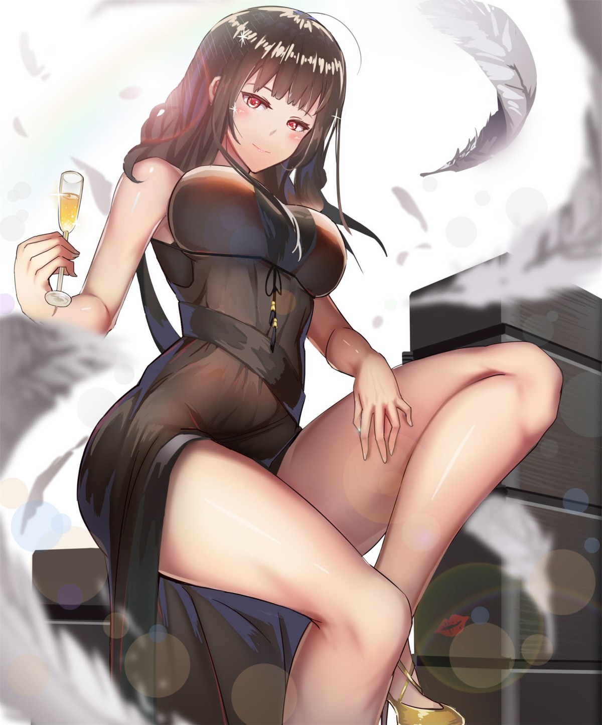 dress dsr-50_(girls_frontline) girls_frontline heels see_through yusan