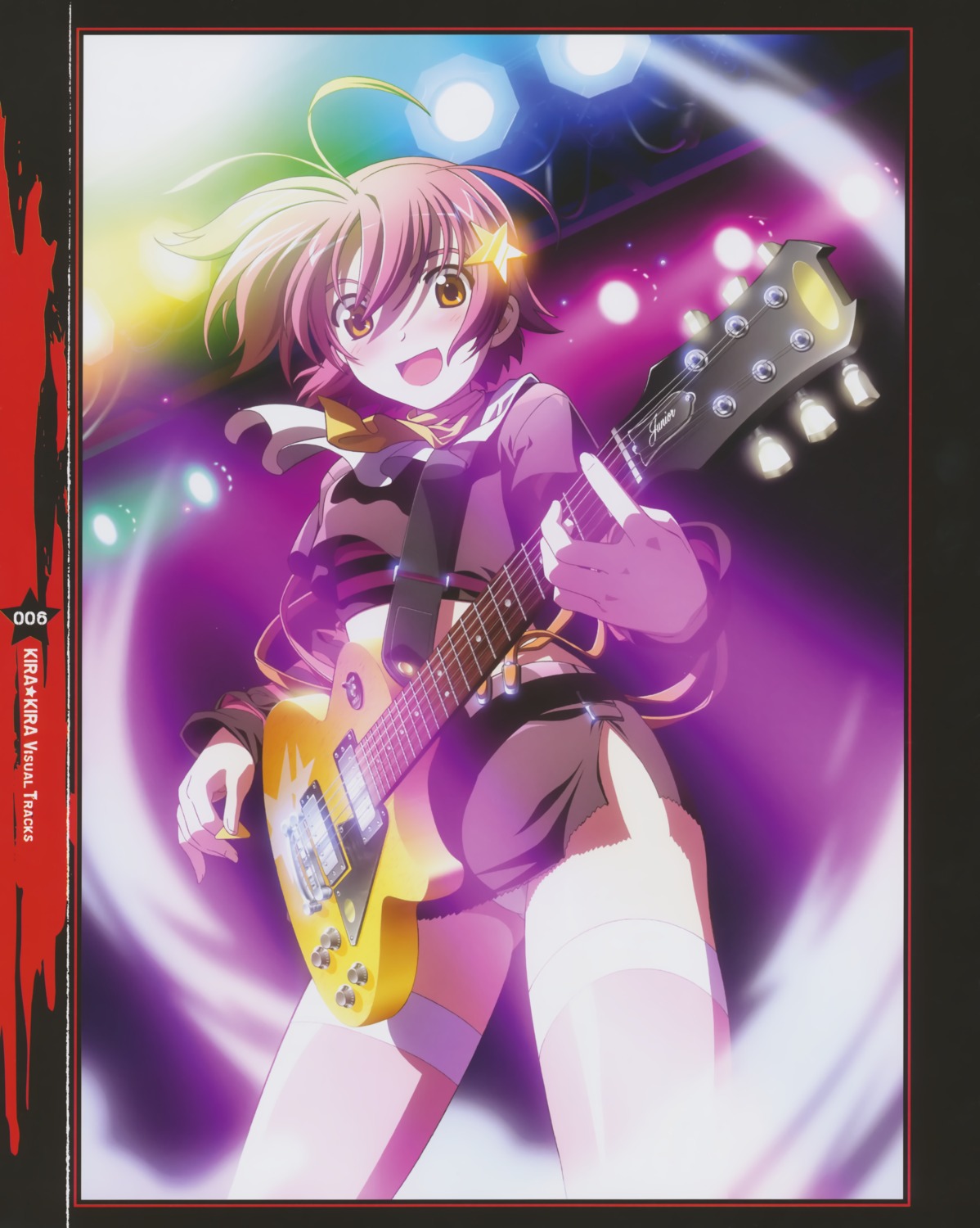 guitar katakura_shinji kira_kira pantsu shiino_kirari thighhighs