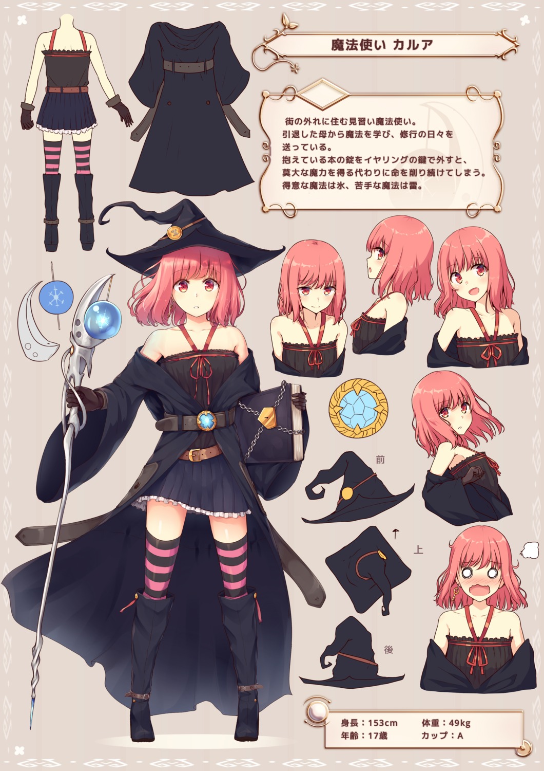 character_design dress thighhighs tsuchikure weapon witch