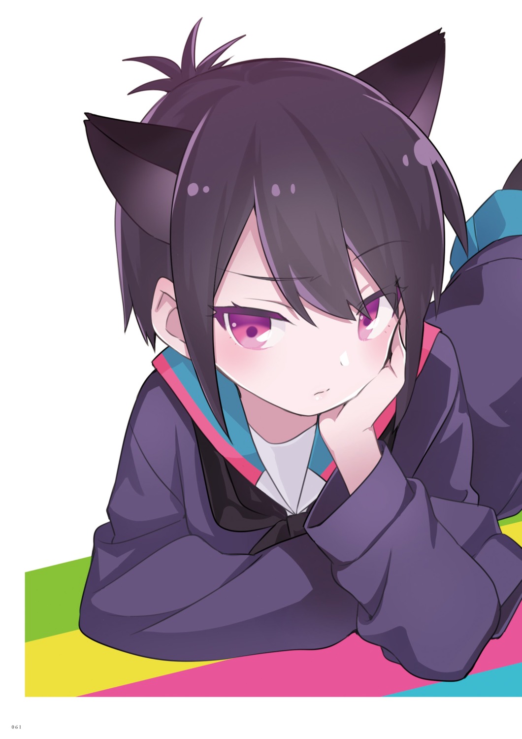 a_channel animal_ears ichii_tooru kuroda_bb nekomimi seifuku