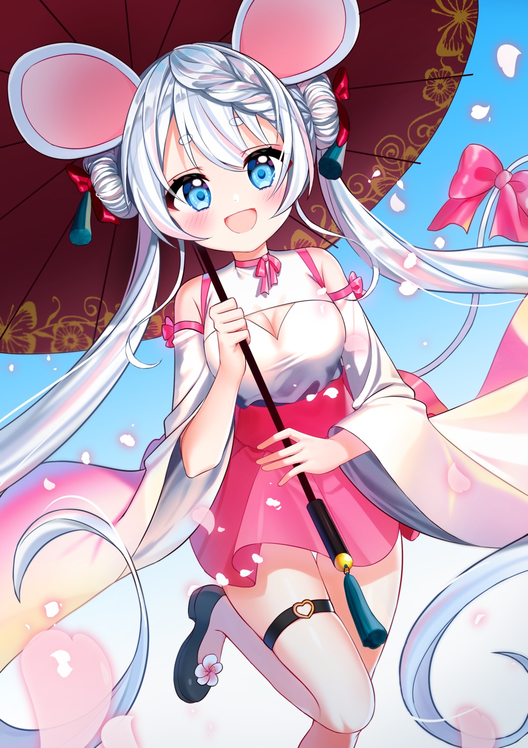 animal_ears cleavage garter mamel_27 umbrella