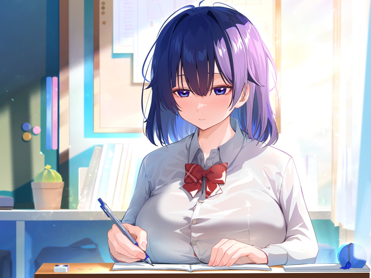 maeshimashi see_through seifuku wet_clothes