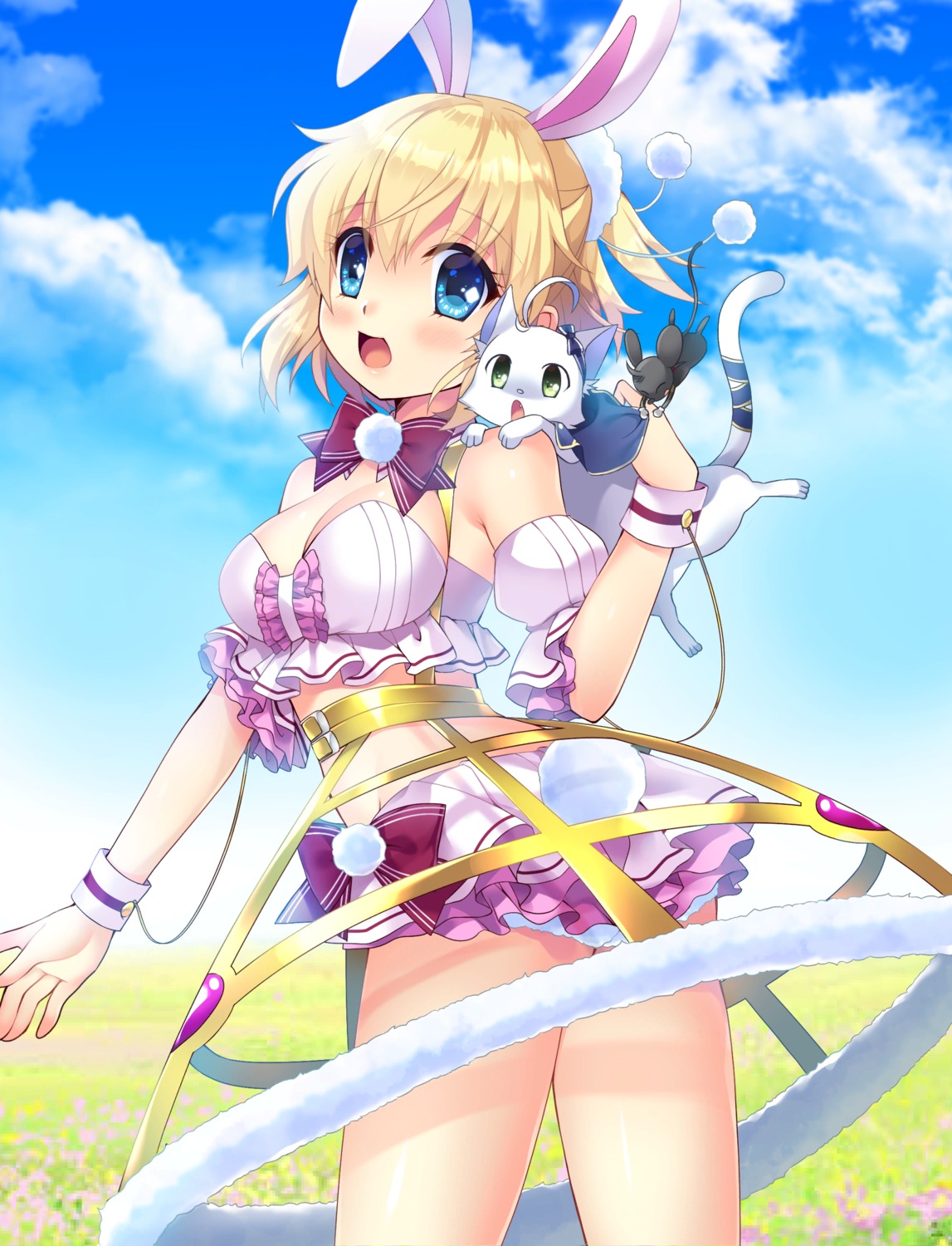 animal_ears bunny_ears fantasia_re:build hinoue_itaru rumia_tingel uniform