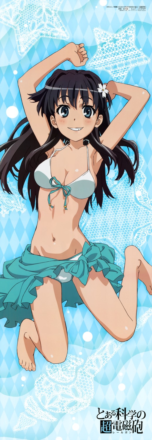 bikini cleavage saten_ruiko stick_poster swimsuits tanaka_yuuichi toaru_kagaku_no_railgun toaru_majutsu_no_index