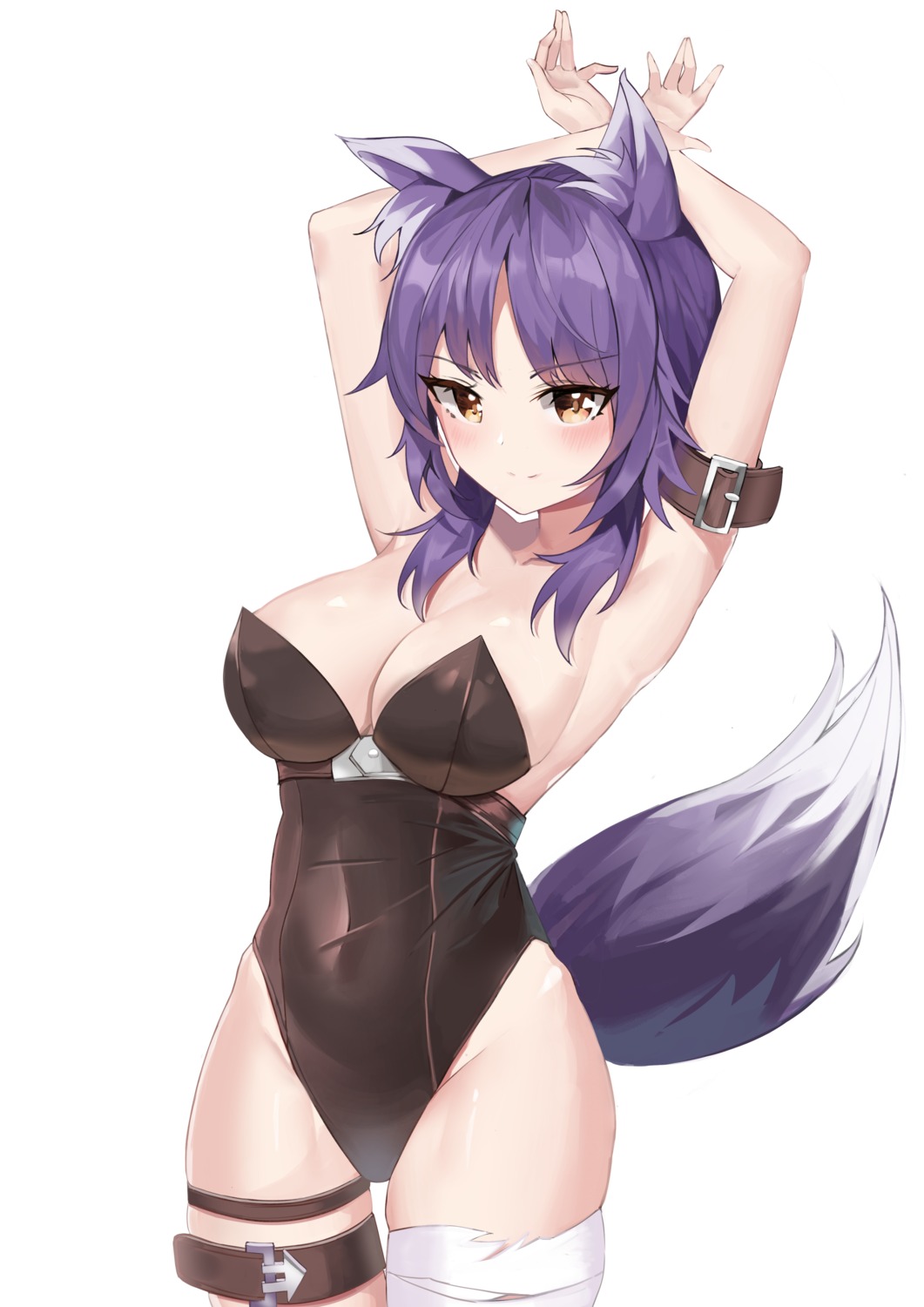 aki_makoto animal_ears bandages garter leotard maanu no_bra princess_connect princess_connect!_re:dive tail