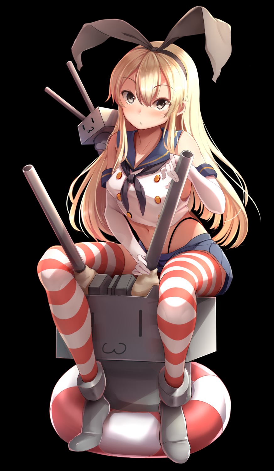 kantai_collection nicoby rensouhou-chan seifuku shimakaze_(kancolle) thighhighs