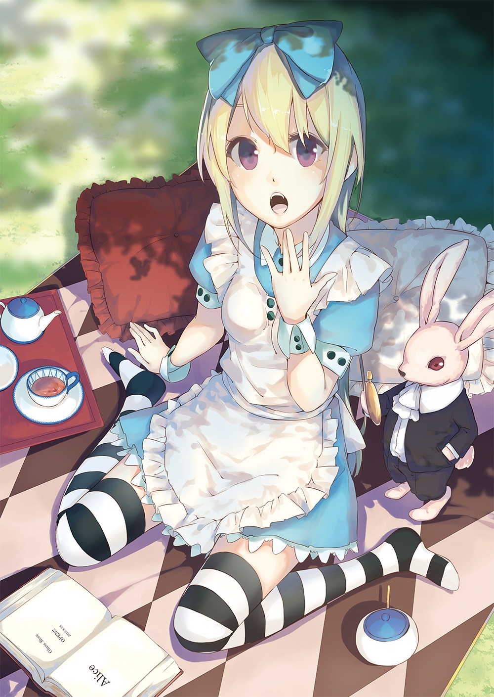 alice alice_in_wonderland la-na thighhighs white_rabbit