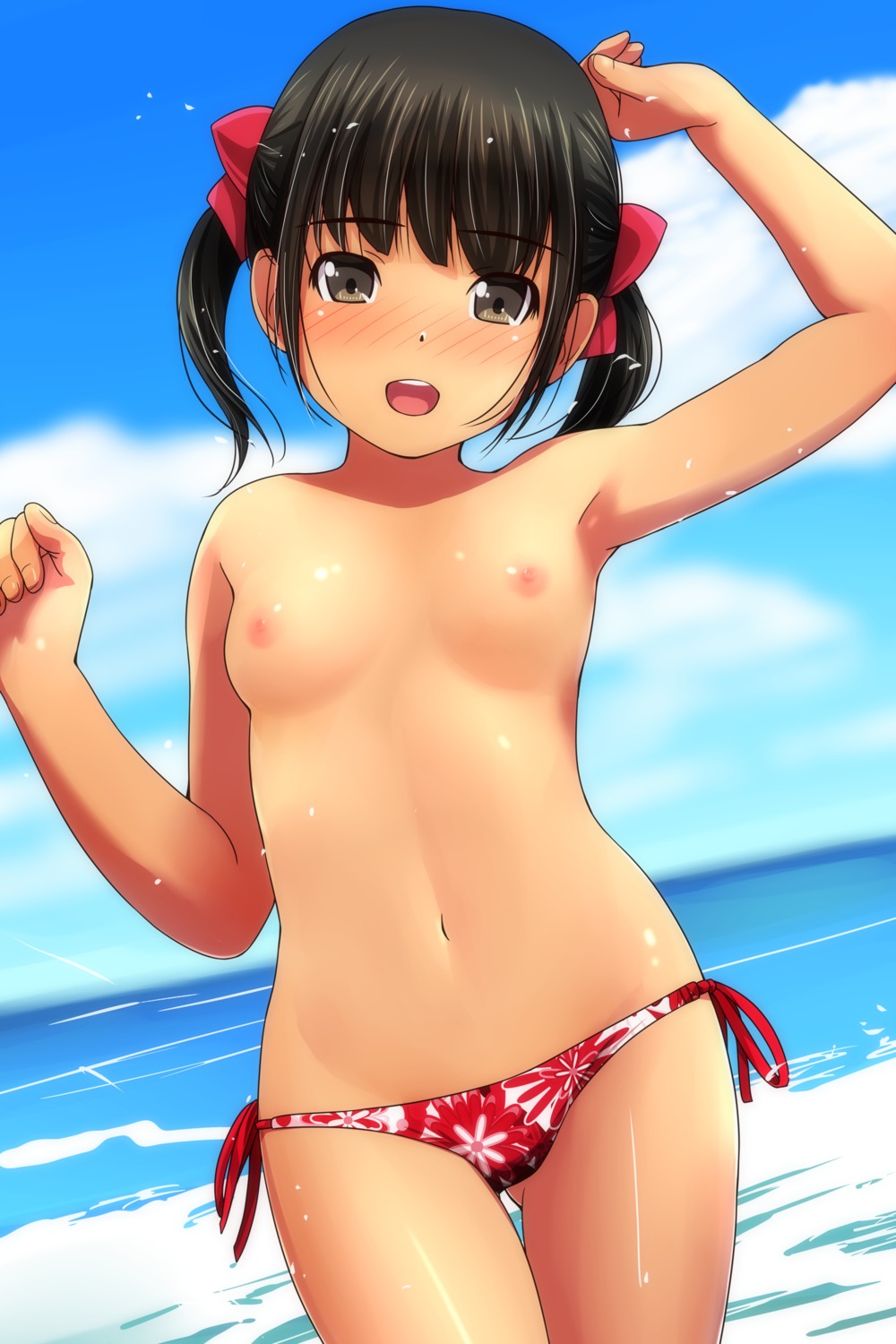 bikini loli matsunaga_kouyou nipples swimsuits topless wet