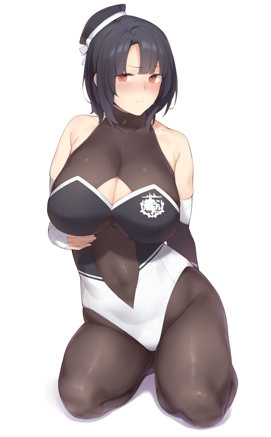 bodysuit breast_hold cleavage enosan kantai_collection swimsuits takao_(kancolle)