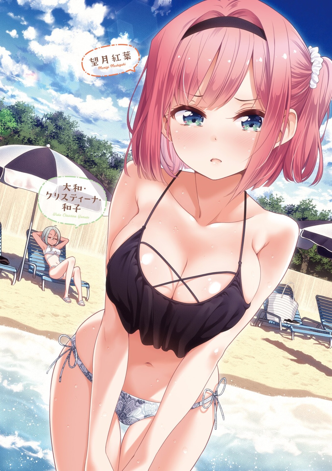 bikini cleavage mochizuki_momiji new_game! swimsuits tokunou_shoutarou yamato_christina_wako