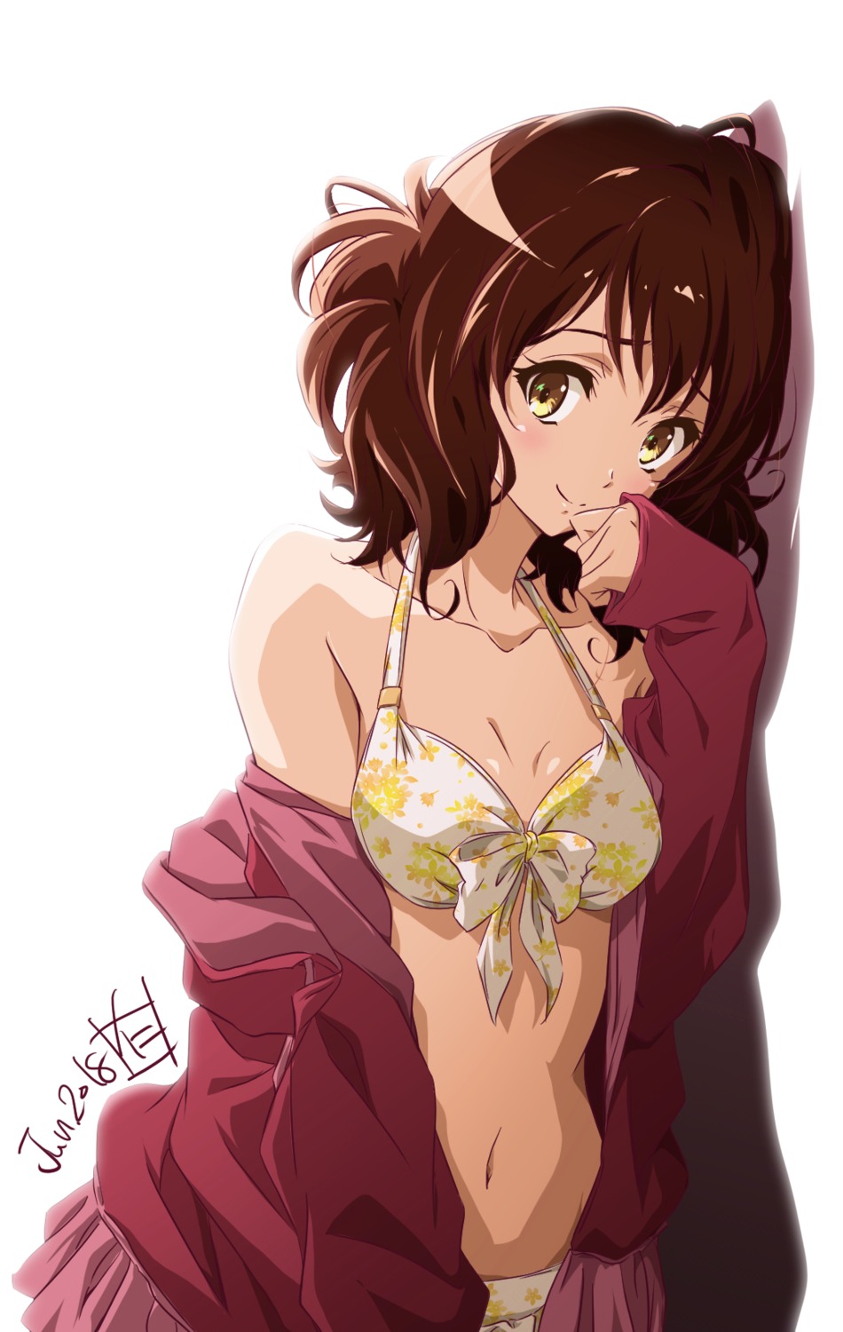 bikini cleavage hibike!_euphonium nii_manabu open_shirt oumae_kumiko swimsuits