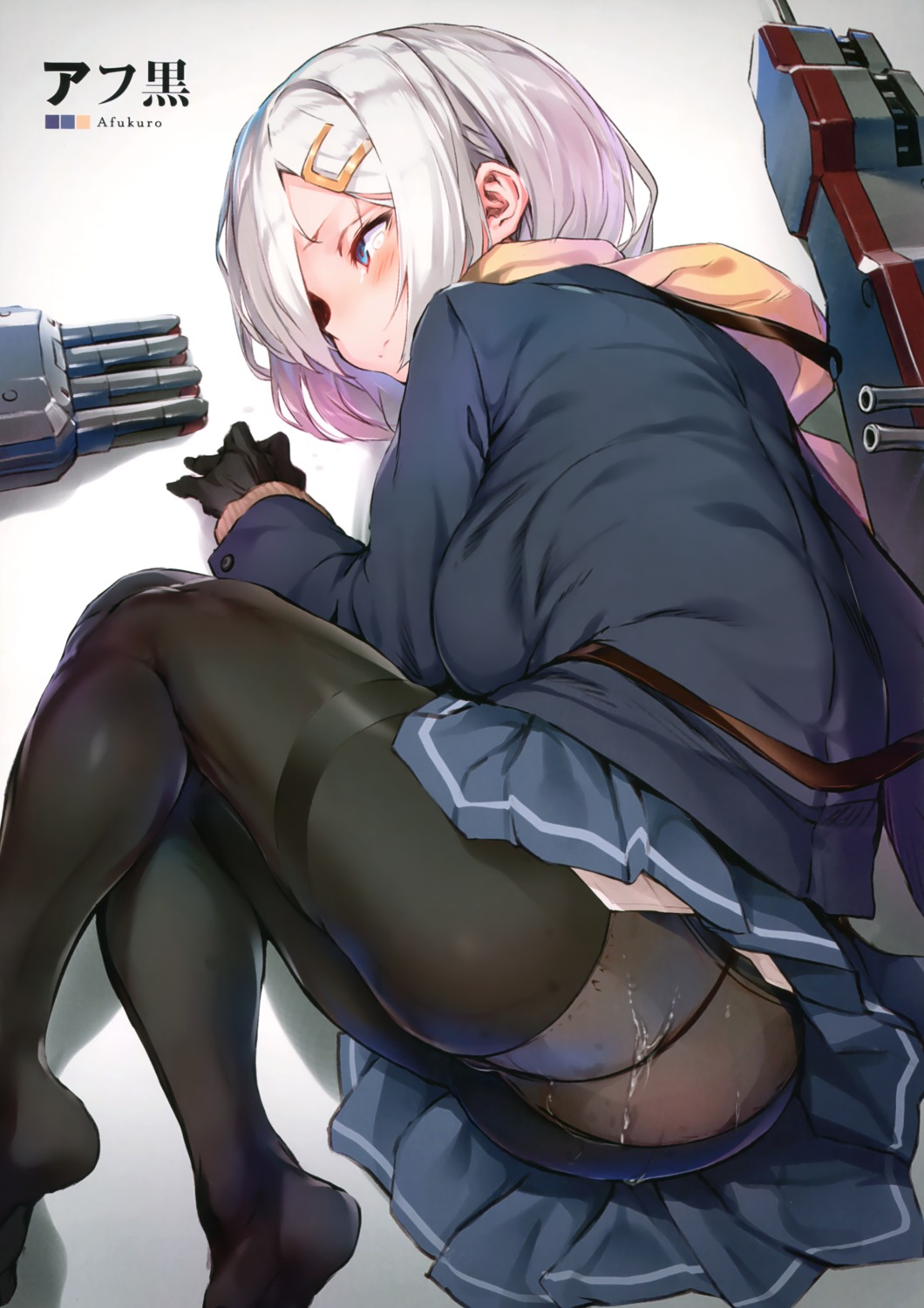 afukuro ass cum hamakaze_(kancolle) kantai_collection pantsu pantyhose sabaku_no_tanuki seifuku