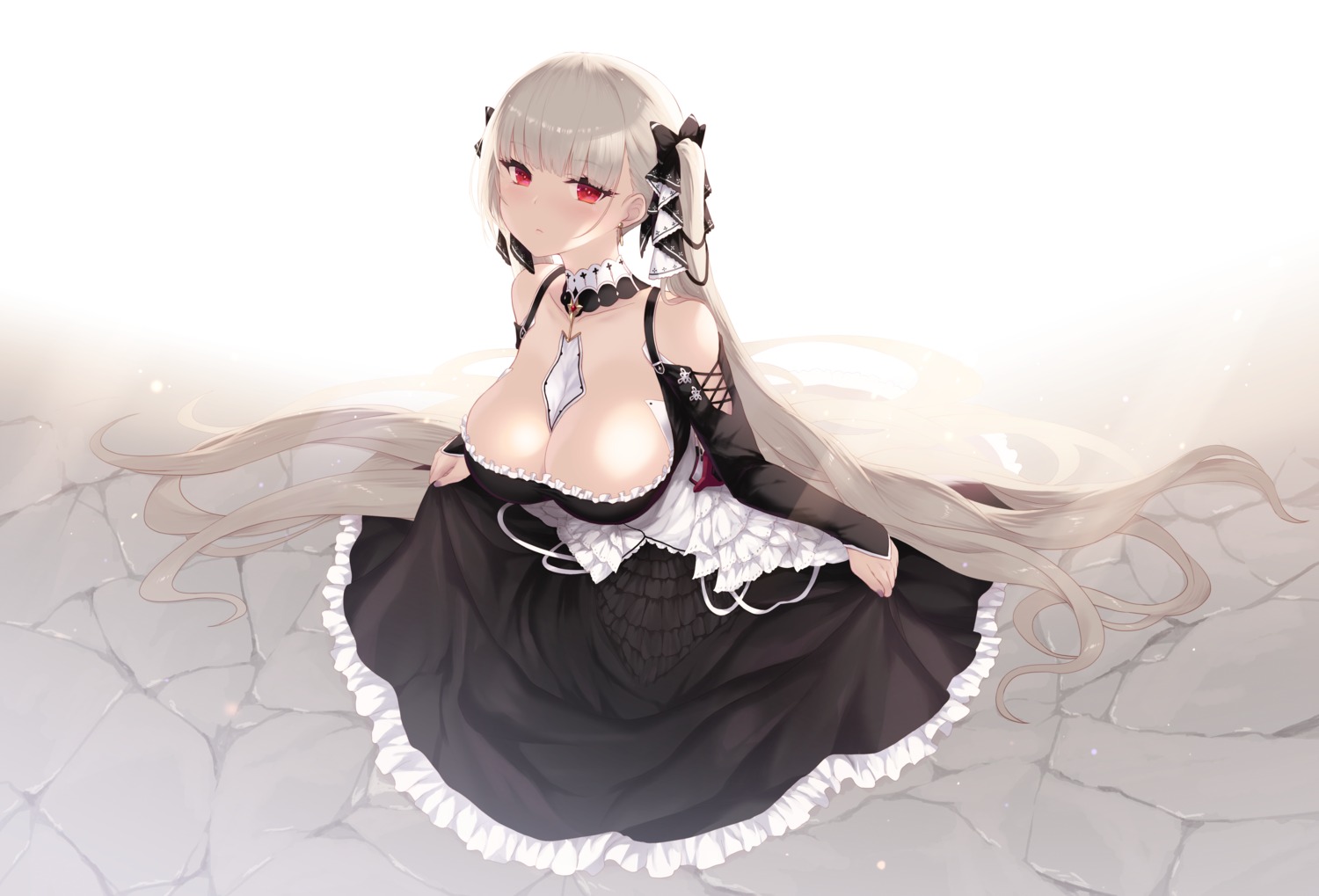 azur_lane cait formidable_(azur_lane) gothic_lolita lolita_fashion no_bra