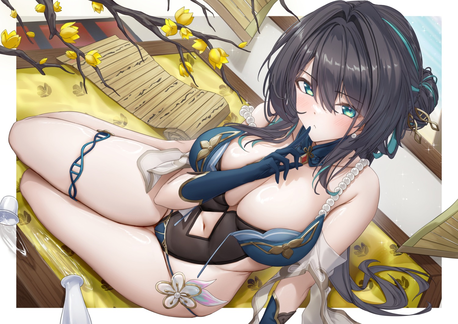 garter honkai:_star_rail leotard no_bra ruan_mei sake see_through xfate