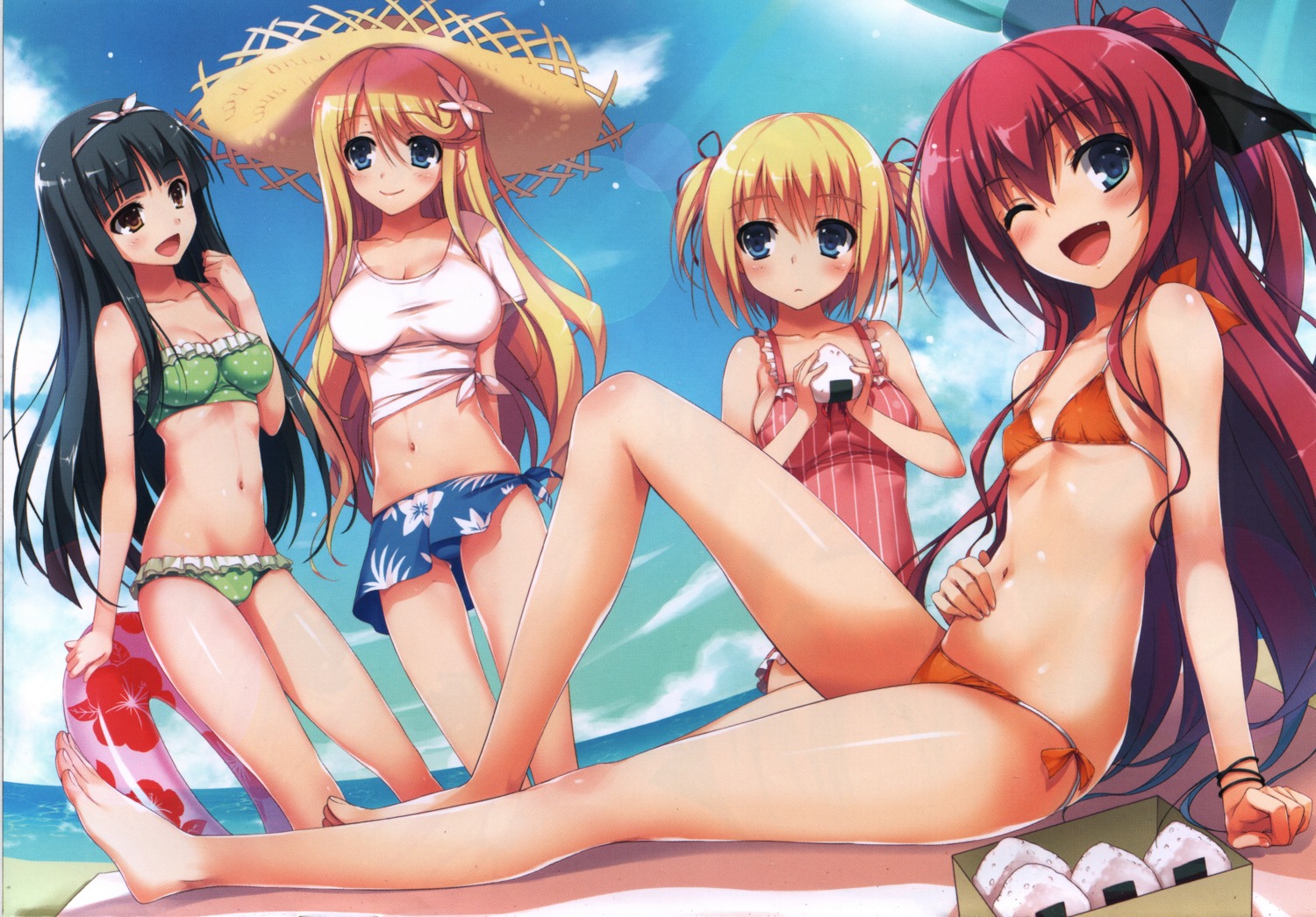 arasaki_momoe bikini cleavage elise erect_nipples feet koakuma_teeri_to_kyuuseishu!? liz_(koakuma_teeri) loli raw_scan screening swimsuits teeri tomose_shunsaku underboob