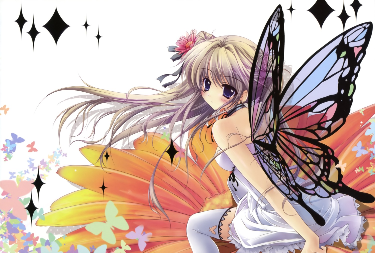 dress fairy izumi_tsubasu thighhighs wings