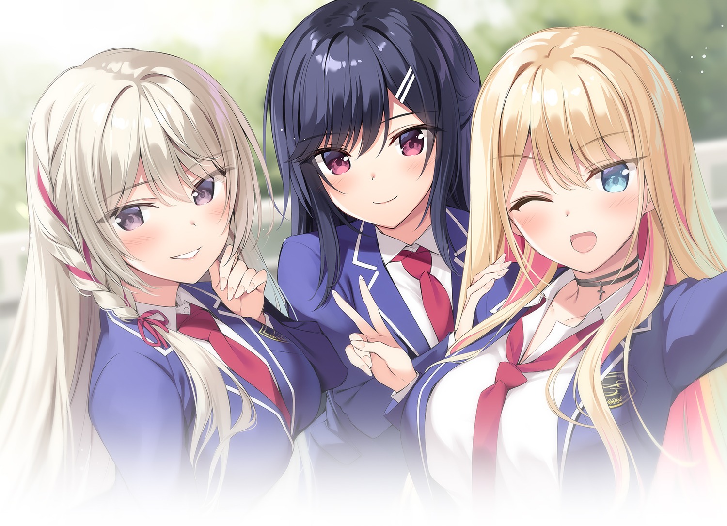 akebi_saki amaemi_-longing_for_you- azarashi_soft kurusu_sakuya kusunoki_iroha oryou seifuku selfie