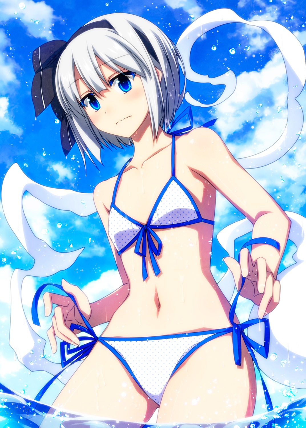 bikini konpaku_youmu sazanami_mio swimsuits touhou wet