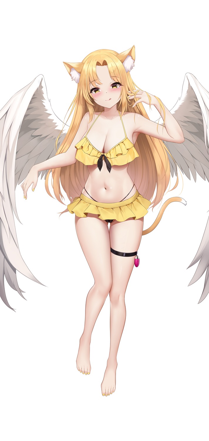 animal_ears bikini garter nekomimi shenqi_(toid310) swimsuits tail wings