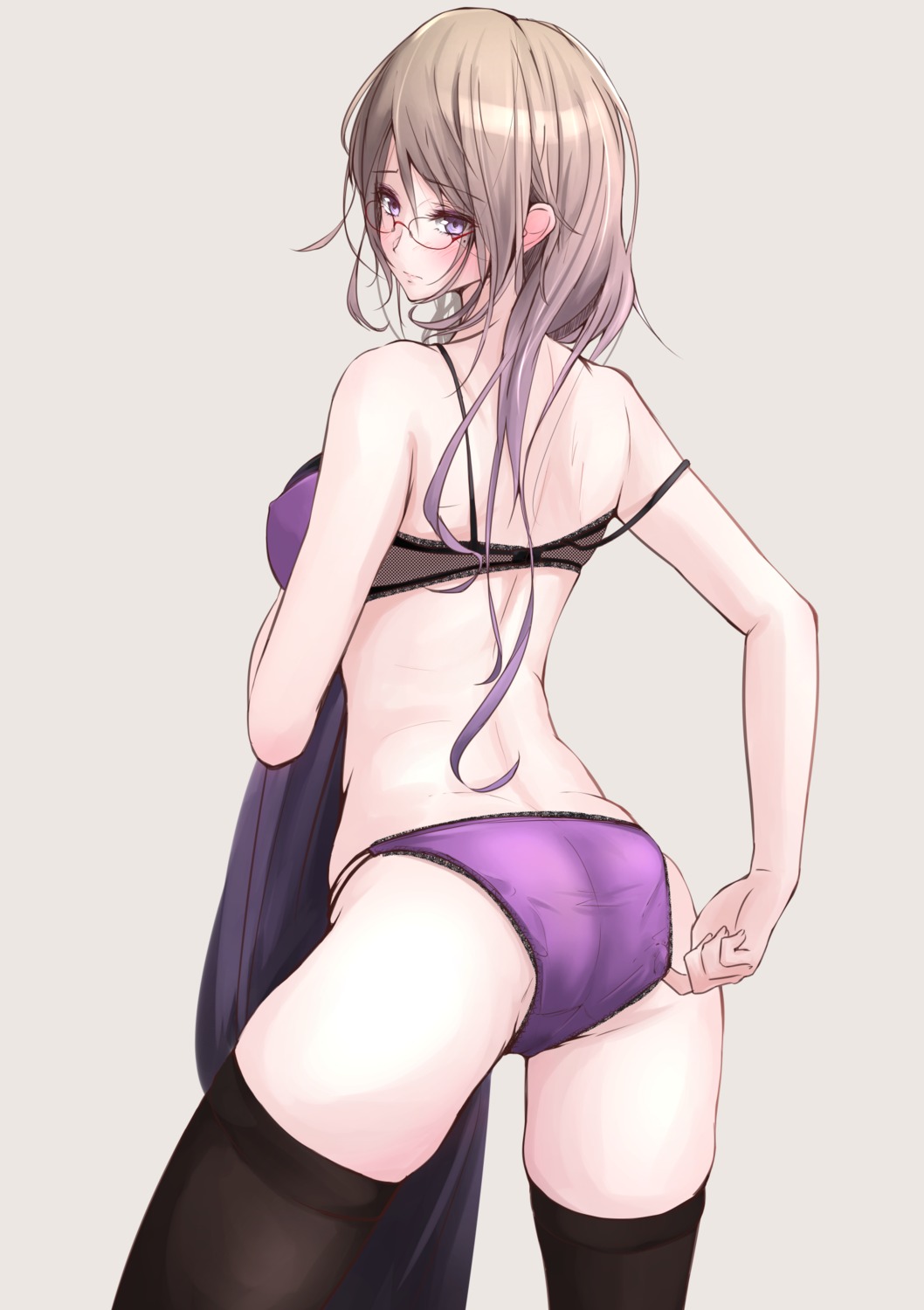 akiyama_cz4a ass bra cameltoe erect_nipples megane pantsu thighhighs touhou undressing yakumo_yukari