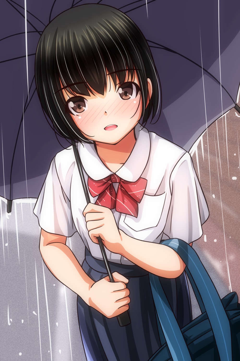 matsunaga_kouyou see_through seifuku umbrella